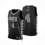 Camiseta San Antonio Spurs DeAaron Fox NO 4 Statement 2024-25 Negro
